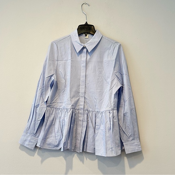 NWT TED BAKER LONDON Stripe Peplum Button-Up Shirt Women's SIZE 3 (US8-10) - Picture 11 of 15